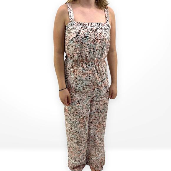 SAGE THE LABEL Multicolor Dotted Abstract Wide Strap Jumpsuit - Picture 1 of 6